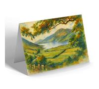 GREETING CARD - A Peep Through The Trees, Tal-y-Llyn - Vintage Art Style
