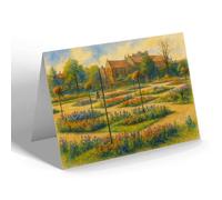 GREETING CARD - Abbey Gardens & Cathedral, Bury St Edmunds - Vintage Art Style