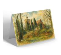 GREETING CARD - Aldershot. Old Parish Church (b) - Vintage Art Style