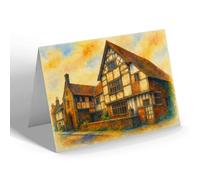 GREETING CARD - Anne Of Cleve's House, Ditchling (a) - Vintage Art Style