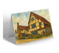 GREETING CARD - Anne Of Cleve's House, Ditchling (b) - Vintage Art Style