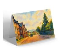 GREETING CARD - Balavil Hotel, Looking East, Newtonmore - Vintage Art Style