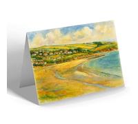 GREETING CARD - Bigbury-on-Sea from Burgh Island - Vintage Art Style