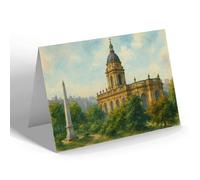 GREETING CARD - Birmingham. Cathedral (St Phillip's) - Vintage Art Style