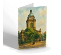 GREETING CARD - Birmingham. St Phillip's Pro Cathedral - Vintage Art Style