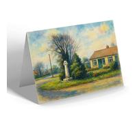 GREETING CARD - Black Bourton Road, Carterton - Vintage Art Style