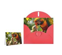 Greeting Card Blank Note Cards with Envelope Folded Message Keepsake Design | Birds Feeding Their Chicks Wish Card Occasion Cards Personal Message Space For Birthday Wedding Anniversary Thank You