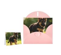 Greeting Card Blank Note Cards with Envelope Folded Message Keepsake Design | Cute German Shepherd Wish Card Occasion Cards Personal Message Space For Birthday Wedding Anniversary Thank You