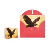 Greeting Card Blank Note Cards with Envelope Folded Message Keepsake Design | Eagle Soaring Through The Sky Wish Card Occasion Cards Personal Message Space For Birthday Wedding Anniversary Thank You