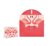 Greeting Card Blank Note Cards with Envelope Folded Message Keepsake Design | Flamingo Pattern Wish Card Occasion Cards Personal Message Space For Birthday Wedding Anniversary Thank You