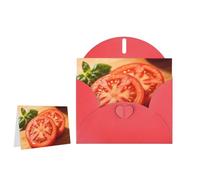 Greeting Card Blank Note Cards with Envelope Folded Message Keepsake Design | Tomato Slice Wish Card Occasion Cards Personal Message Space For Birthday Wedding Anniversary Thank You