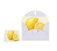Greeting Card Blank Note Cards with Envelope Folded Message Keepsake Design | Watercolor Lemon Fruit Wish Card Occasion Cards Personal Message Space For Birthday Wedding Anniversary Thank You