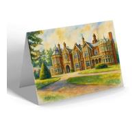 GREETING CARD - Bletchley Park Mansion (c) - Vintage Art Style