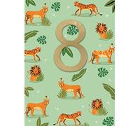Greeting Card Boys 8th Birthday Jungle Party Cats Embellished Crackerjack Cards CJ016