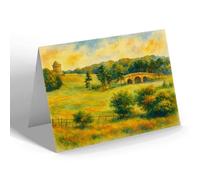 GREETING CARD - Bridge & Mausoleum, Castle Howard - Vintage Art Style