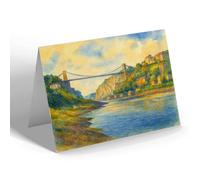 GREETING CARD - Bristol. Clifton Suspension Bridge (a) - Vintage Art Style
