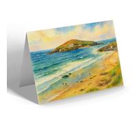 GREETING CARD - Burgh Island, Bigbury-on-Sea (e) - Vintage Art Style