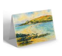GREETING CARD - Burgh Island & Sands, Bigbury-on-Sea - Vintage Art Style