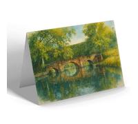 GREETING CARD - Bury St Edmunds. The Abbot's Bridge - Vintage Art Style