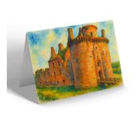 GREETING CARD - Caerlaverock Castle, Dumfries (c) - Vintage Art Style