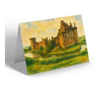 GREETING CARD - Caerlaverock Castle, Dumfries (e) - Vintage Art Style