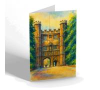 GREETING CARD - Cambridge. Great Gate, Trinity College - Vintage Art Style