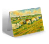 GREETING CARD - Caravan Corner at the Camp, Prestatyn - Vintage Art Style