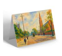GREETING CARD - Cardiff. Newport Road (d) - Vintage Art Style