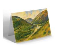 GREETING CARD - Carding Mill Valley, Church Stretton (c) - Vintage Art Style