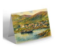 GREETING CARD - Cargo Steamer at the Pier, Tarbert, Harris - Vintage Art Style
