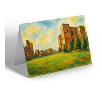 GREETING CARD - Castle from the Outer Court, Kenilworth - Vintage Art Style