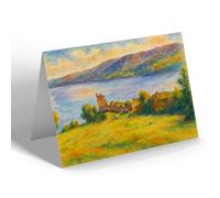 GREETING CARD - Castle Urquhart on Loch Ness - Vintage Art Style