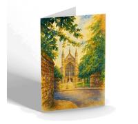 GREETING CARD - Cathedral from Little Minster St Winchester - Vintage Art Style