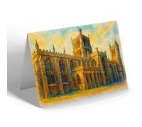 GREETING CARD - Cathedral from the North, Bristol - Vintage Art Style