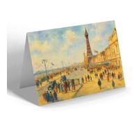 GREETING CARD - Central Promenade, Blackpool (b) - Vintage Art Style
