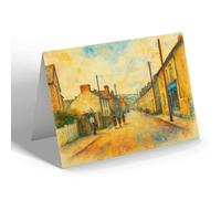 GREETING CARD - Centre of Village looking North, Llannon - Vintage Art Style