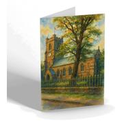 GREETING CARD - Christ Church, Charnock Richard - Vintage Art Style
