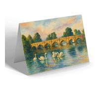 GREETING CARD - Clopton Bridge & River Avon, Stratford - Vintage Art Style