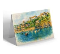 GREETING CARD - Cottage Hotel, Hope Cove - Vintage Art Style