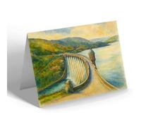 GREETING CARD - Craig Goch Dam, Elan Valley (a) - Vintage Art Style
