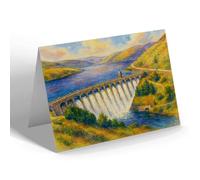 GREETING CARD - Craig Goch Dam Elan Valley b - Vintage Art Style