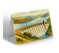 GREETING CARD - Craig Goch Dam, Elan Valley (b) - Vintage Art Style