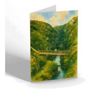GREETING CARD - Craigock Burn Glen & Bridge, Portpatrick - Vintage Art Style