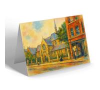 GREETING CARD - Croydon. St Matthew's Church - Vintage Art Style
