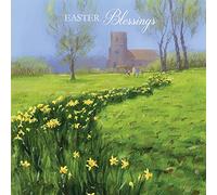 Greeting Card Daffodils at Church Easter Blessing Card Made in the UK