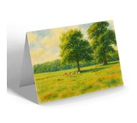 GREETING CARD - Deer in Richmond Park, East Sheen (b) - Vintage Art Style