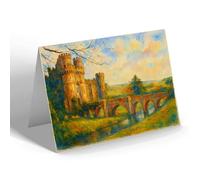 GREETING CARD - Drawbridge & West Front, Hurstmonceux Castle - Vintage Art Style