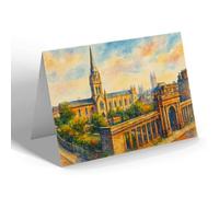 GREETING CARD - East & West Parish Churches, Aberdeen - Vintage Art Style