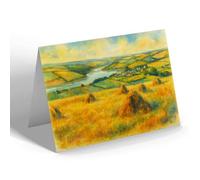 GREETING CARD - Estuary Of River Avon At Thurlestone - Vintage Art Style