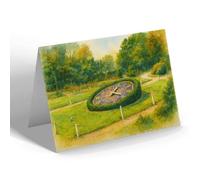 GREETING CARD - Floral Clock, Eureka Park, Swadlincote - Vintage Art Style
